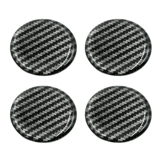 45mm Auto Car Wheel Center Hub Cap Sticker Emblem Decal Carbon Fiber Pattern 4pcs