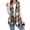 Light brown, variant on Women's Plaid Vest Christmas Cardigan Winter Fall Flannel Vest Sleeveless Blazer Jacket Long Shacket Vest