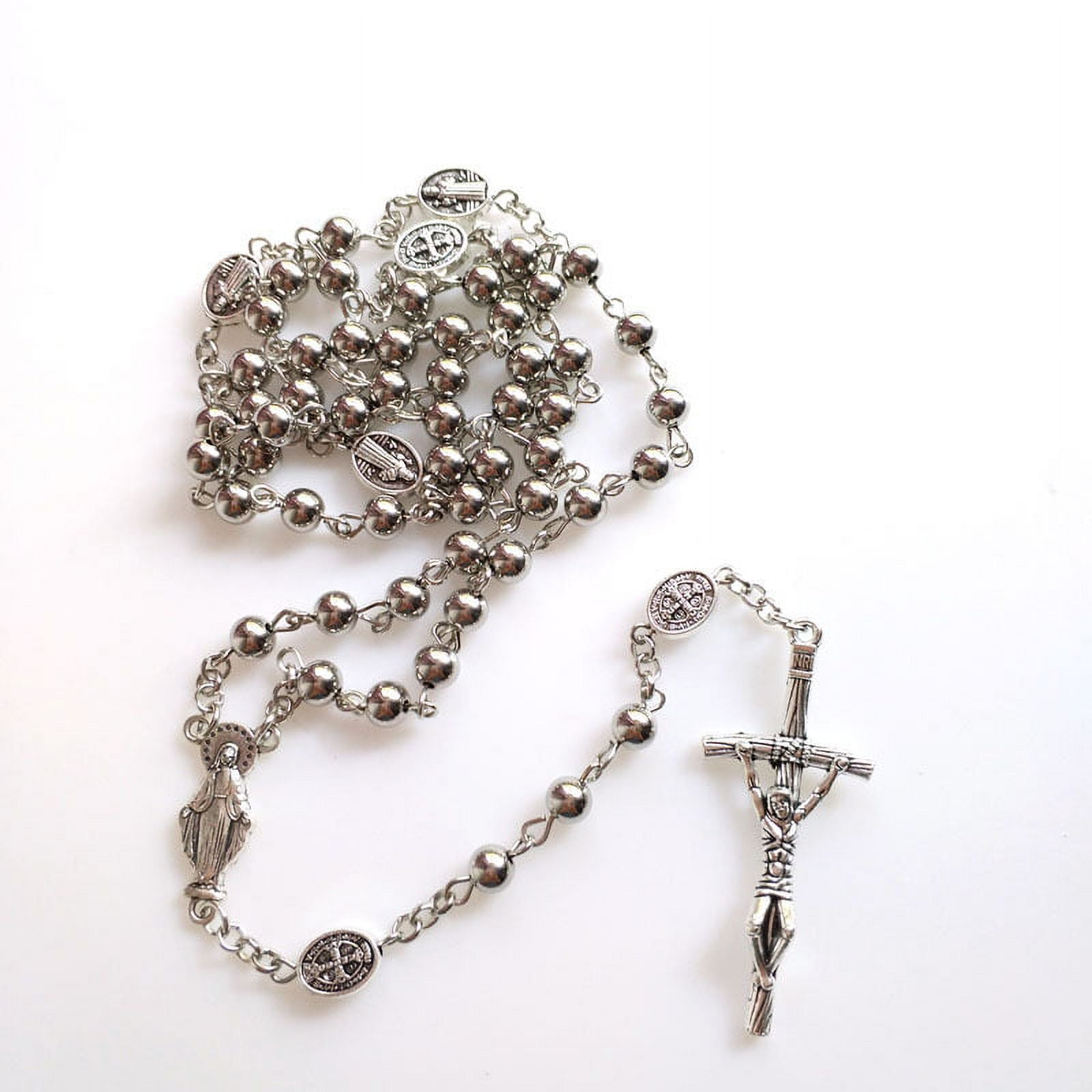 Stainless Steel Rosary Necklace Beaded Rosary Necklace Catholic