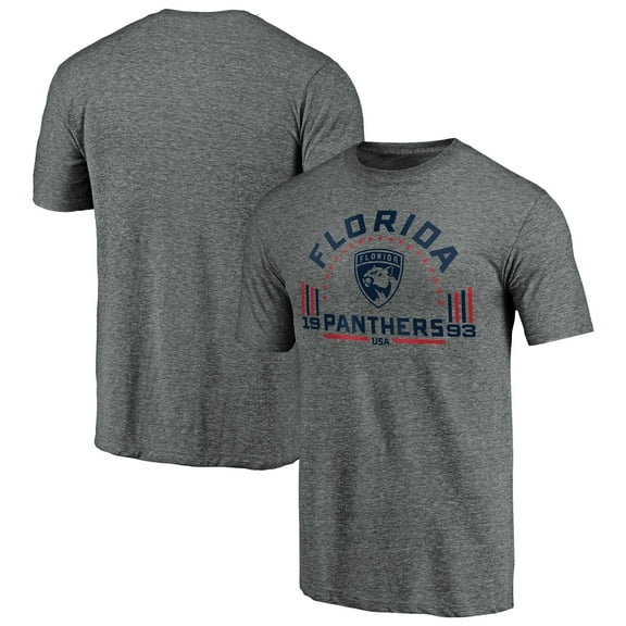 Men's Heathered Gray Florida Panthers Team Freedom Tri-Blend T-Shirt