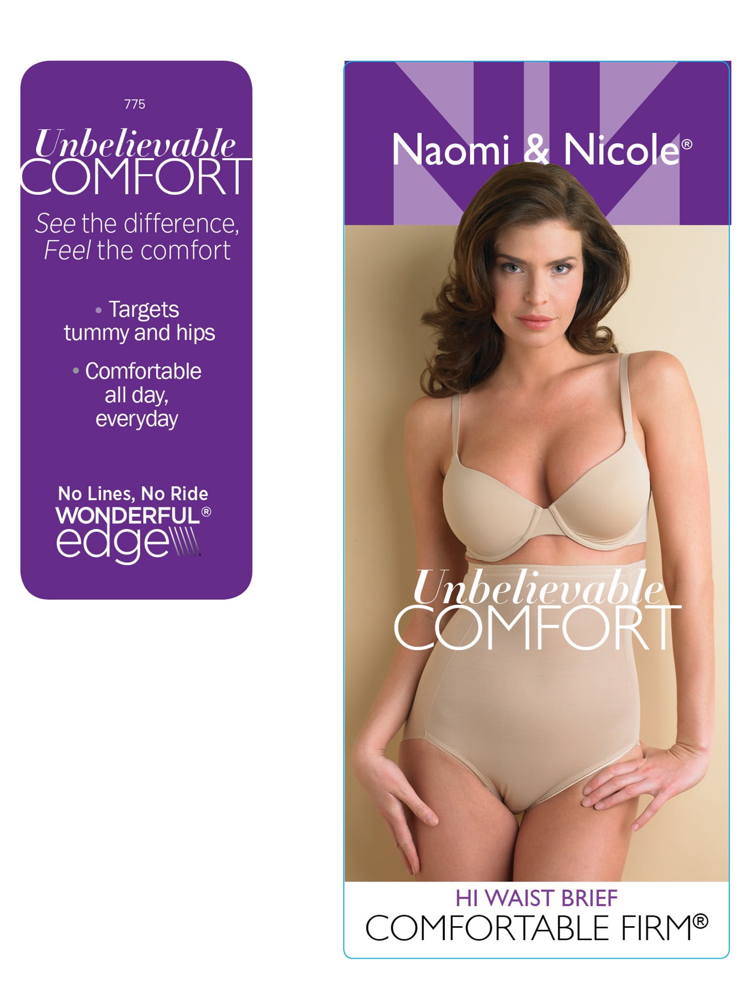 Naomi & Nicole Women's Comfortable Firm Control High Waist Shaping Brief