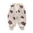 thumbnail image 2 of Godderr Toddlers Newborn Girls Fleece Pants 6M-4Y Autumn Winter Sweatpants Baby Fashion Windbreak Warm Jogger Pants, 2 of 8
