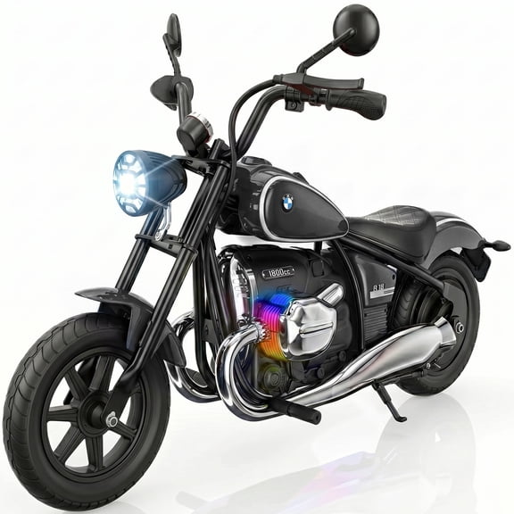 SaveJoy BMW Licensed 24V 280W Electric Dirt Bike, Electric Powered Motorcycles for Boys Girls Kids Age 3-8-12, w/ Removable Training Wheels, Black