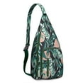 thumbnail image 1 of Hawaiian Print Sling Backpack - Colorful Monstera & Palm Leaf Design Crossbody Bag, Fashionable Multi-Functional Pack, 1 of 4