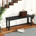 thumbnail image 2 of Table Bench, Pair of 2, Dining Bench, Thickened Steel Frame, Wood Bench, Industrial Style for Kitchen and Dining Room, 12"D x 38.5"W x 17"H, Rustic Black, 2 of 9