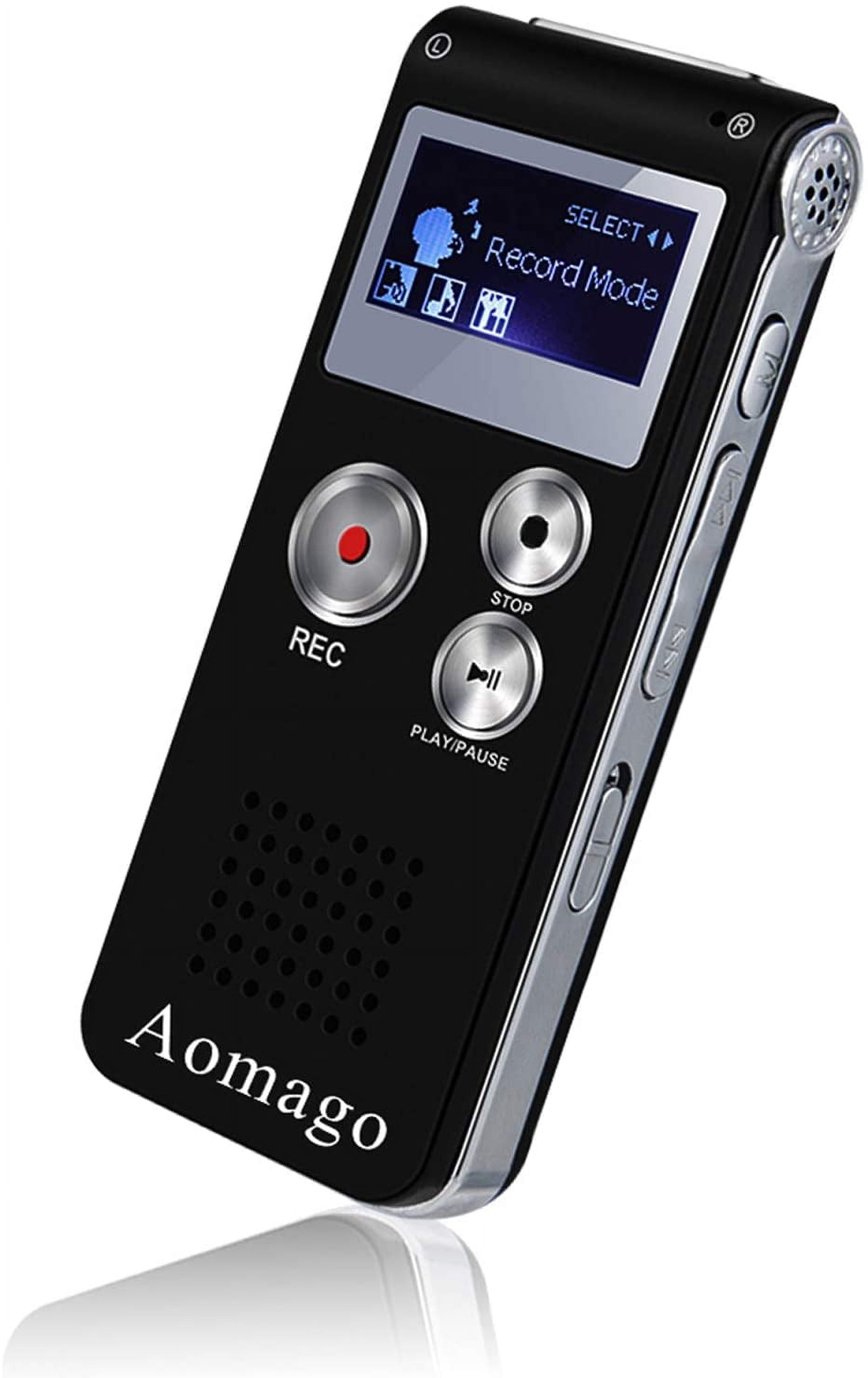 64GB Digital Voice Recorder Voice Activated Recorder for Lectures, Meetings, Interviews Aomago Audio Recorder Portable Tape Dictaphone with Playback, USB, MP3