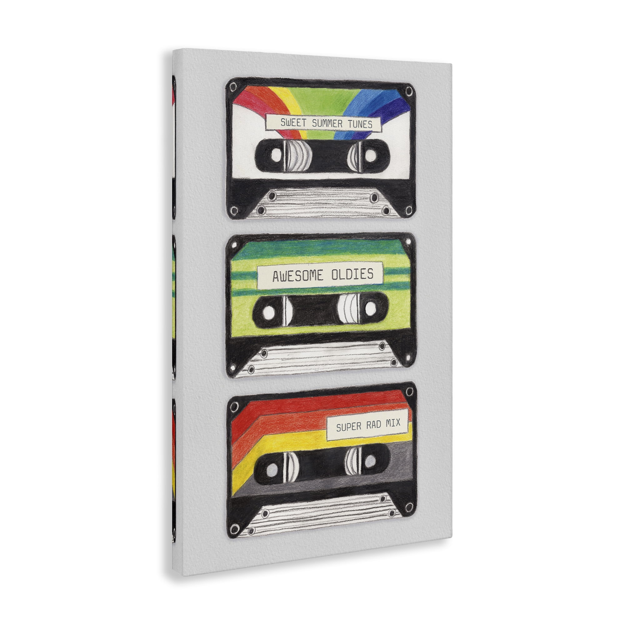 Stupell Industries Retro Cassette Tapes Performing Arts Painting Gallery Wrapped Canvas Art Print Wall Art, 20 x 30