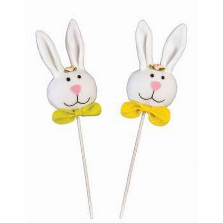 FELT BUNNY HEAD STICK ASST 12 PACK