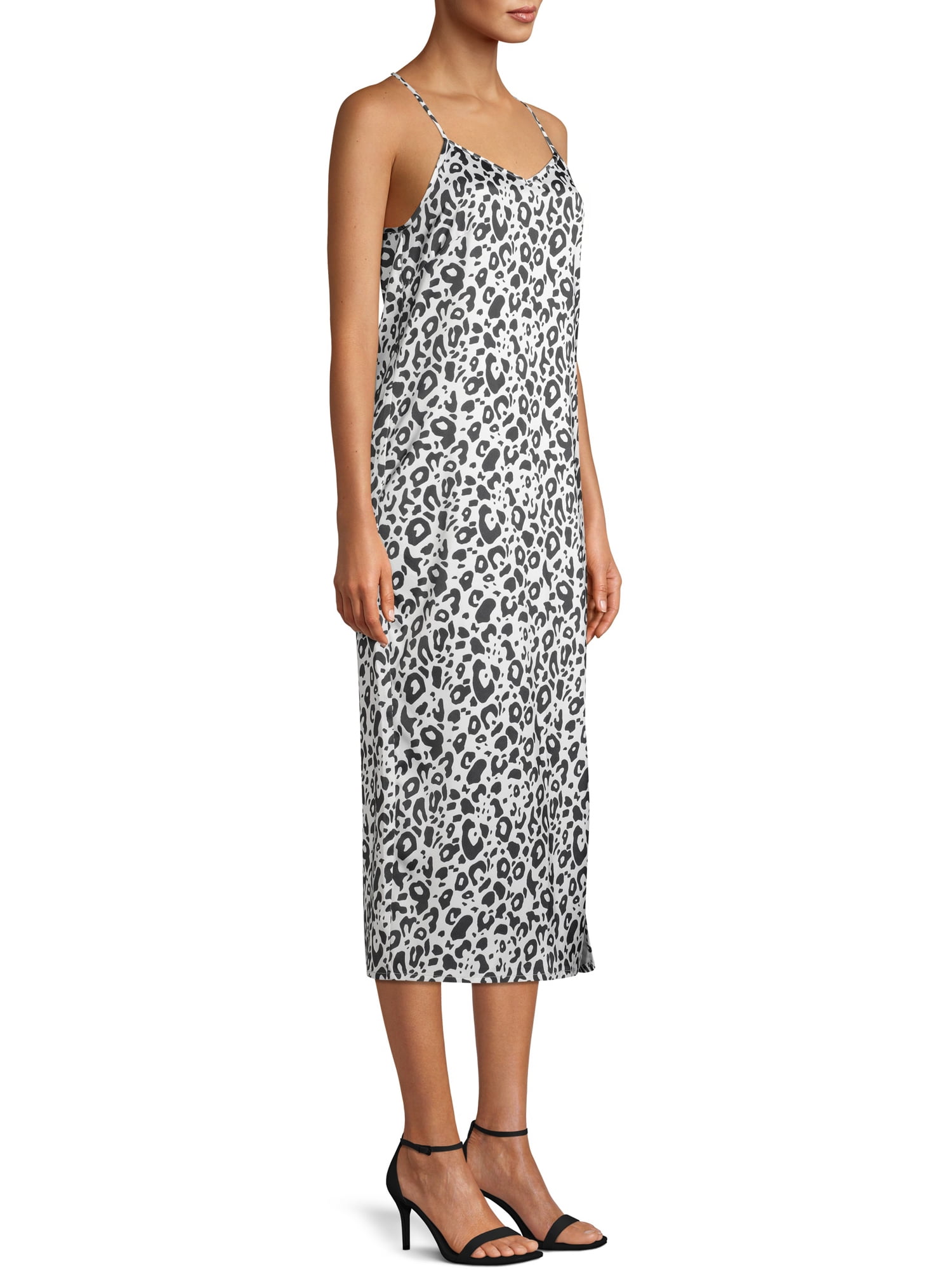 leopard midi slip dress