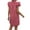 Dusty Pink, variant on Women's Ruffled Notched Cap Sleeve Mini Dress Polyester % Fabric with Sheer Details and Easy Care for Everyday Wear