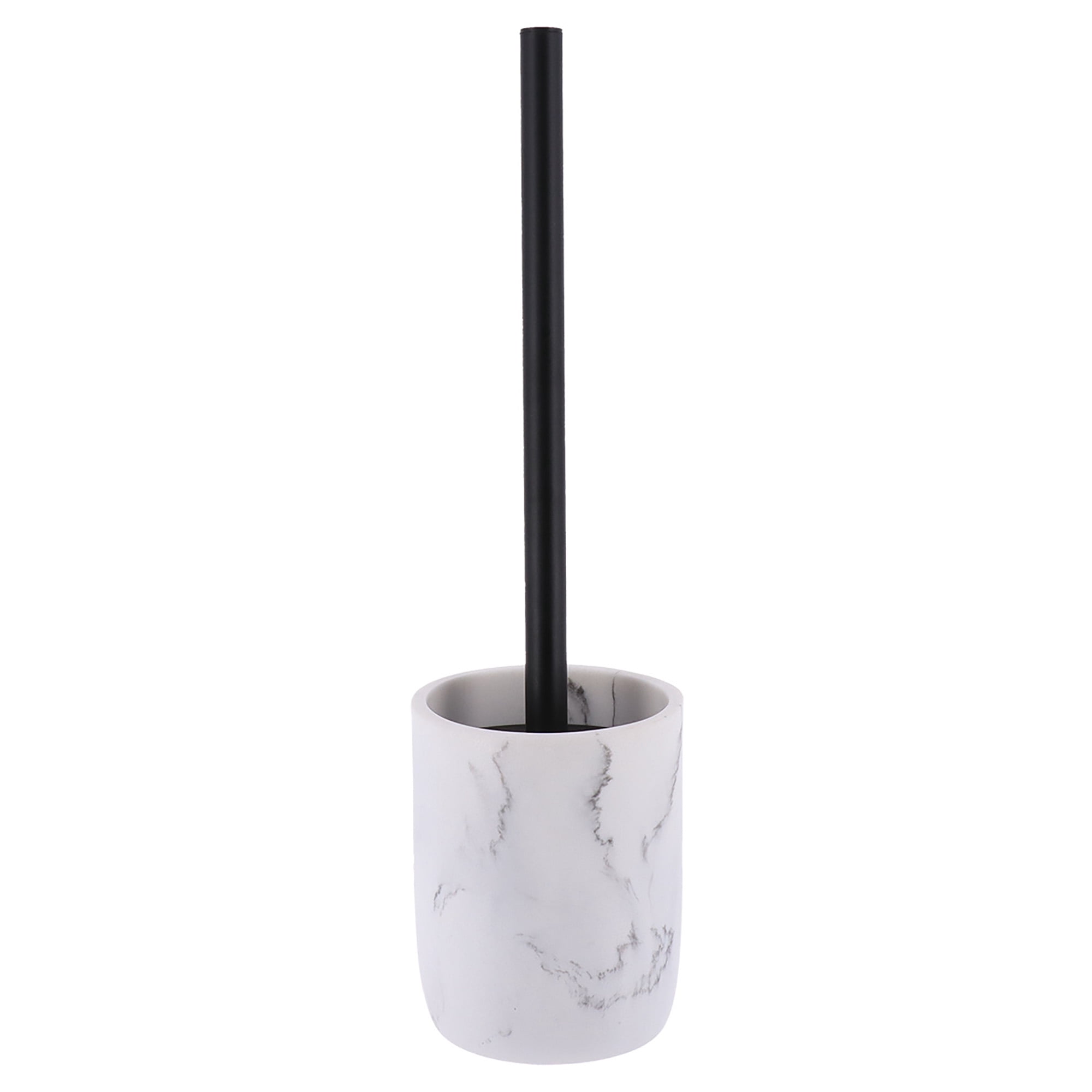 White Marble Toilet Brush and Holder Set