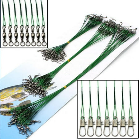 Lure Fishing Pike - Moaere 60Pcs Traces Wires Pike Card Rolling Swivels Safety Snap Fishing Lures Hook