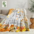 thumbnail image 4 of Bible Verse Fall Throw Blanket, Autumn Thanksgiving Harvest Pumpkins Sunflowers Inspirational Quotes Trust in The Lord Warm and Cozy Fleece Throw Blanket for Bed, Couch, Travel Camping Blankets, 4 of 4