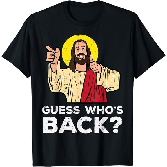 Easter Guess Whos Back Jesus Funny Religious Boys Girls T-Shirt, T-Shirt for Kids Youth, 180gsm, 100% Cotton
