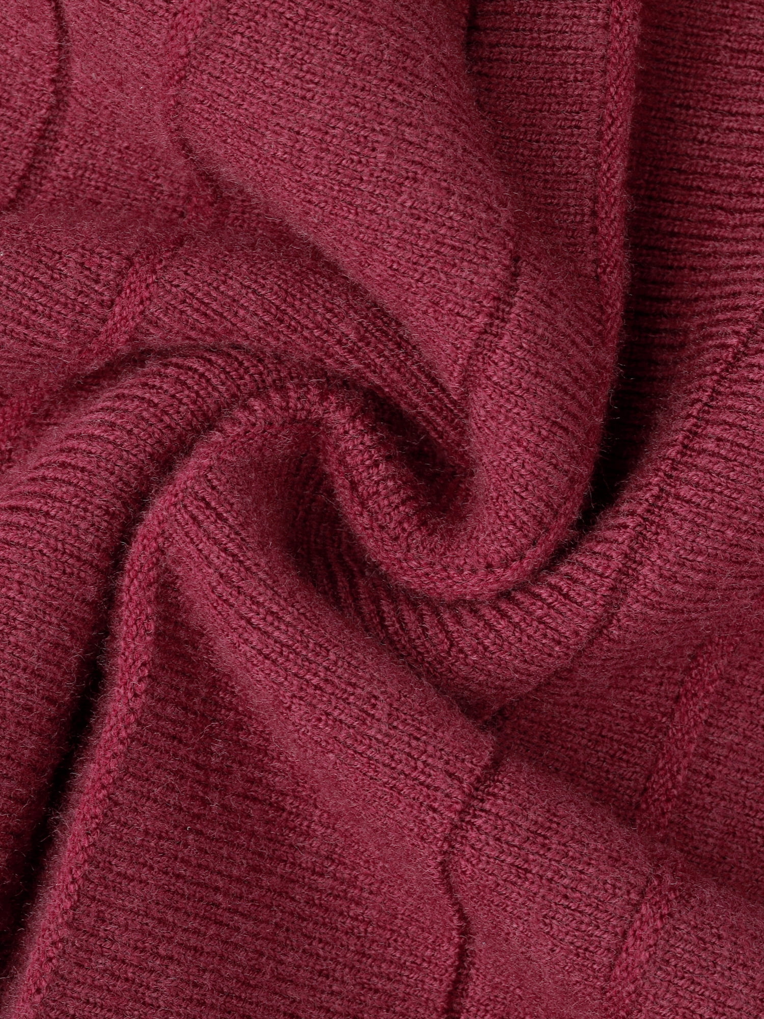 DARING DIVA Women's Pleated High Waist A Line Knit Midi Skirt Large Burgundy