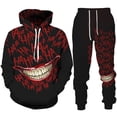 thumbnail image 3 of Otoño HAHAHA Big Mouth Sudadera con capucha estampada en 3D Traje para hombre Sudadera con capucha Pantalones deportivos Conjunto de chándal de dos piezas de moda informal Ropa para hombre, 3 of 4