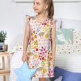 thumbnail image 4 of Balery Colorful Floral Camisón de princesa para niñas, pijama de algodón con mangas abullonadas, suave y bonito.-X-Large, 4 of 6