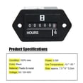 thumbnail image 3 of Sealed Hour Meter Rectangular Dc 10v-80v Generator For Boats Trucks Tractors Cars, 3 of 5