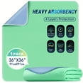 thumbnail image 1 of 1/4 Pack 36" X 36" Extra Heavy Absorbency Washable Underpads, Waterproof Quick Drying Nursing Pads Incontinence Bed Pads, Reusable Washable Pee Pads for Dogs, Diaper Changing & Adults, 1 of 10