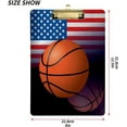 thumbnail image 2 of FMSHPON American Flag Basketball Sports Clipboard Hardboard Wood Nursing Clip Board and Pull for Standard A4 Letter 13x9 inches, 2 of 5