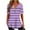 BC-Purple, variant on Womens Loose Fit Henley Shirts 2025 Fashion Stripe Print Tunic Blouses Button Down V Neck Causal Tops Summer Short Sleeve Pleated Shirt Gray XL