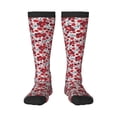 thumbnail image 2 of Picia Women Crew Soft Moisture-wicking Socks Red Hawthorn Pattern Design Cotton Socks, One Size fit All, 2 of 9