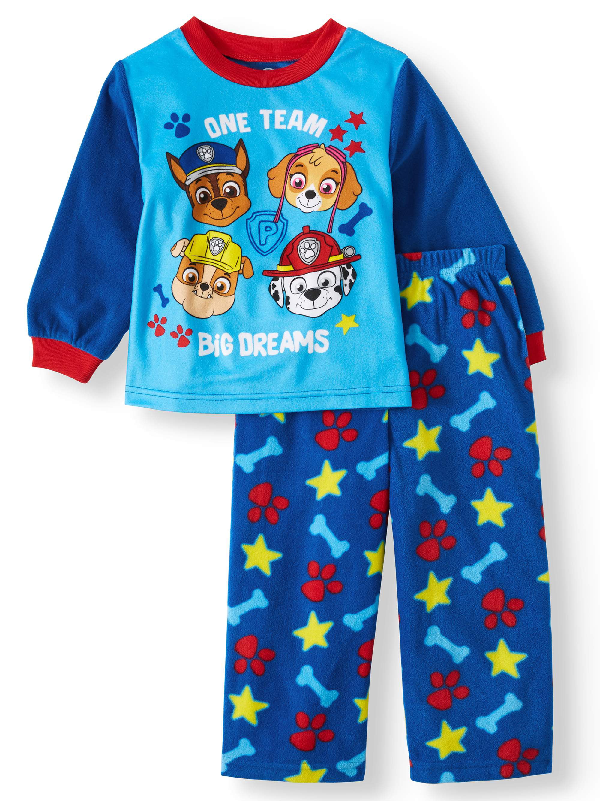 Blue PAW Patrol Toddler Boys Fleece Footed Pajamas Size 2T 