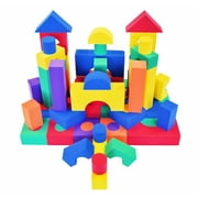 EWONDERWORLD 70 Piece Premium Thick Non-Toxic Colorful Foam Building Blocks
