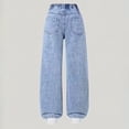 thumbnail image 6 of GiLiling Teen Girls Y2k Baggy Jeans Wide Leg High Waist Elastic Waist Vintage Aesthetic Cargo Denim Pants (Blue, 13-14 Years) (Blue, 11-12 Years), 6 of 8