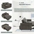 thumbnail image 4 of 55" Convertible Sleeper Sofa Bed,3 in 1 Velvet Pull Out Sofa Bed with Adjustable Backrest & USB Ports,Modern Loveseat Sofa Couch for Living Room,Apartment,DARK GREY, 4 of 8