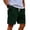 Dark Green, variant on Men's Corduroy Shorts with Elastic Drawstring Waist and Side Leather Patch Featuring Vintage Vertical Stripes for Summer Beach Days Casual Outings or Lounge Wear Army Green L