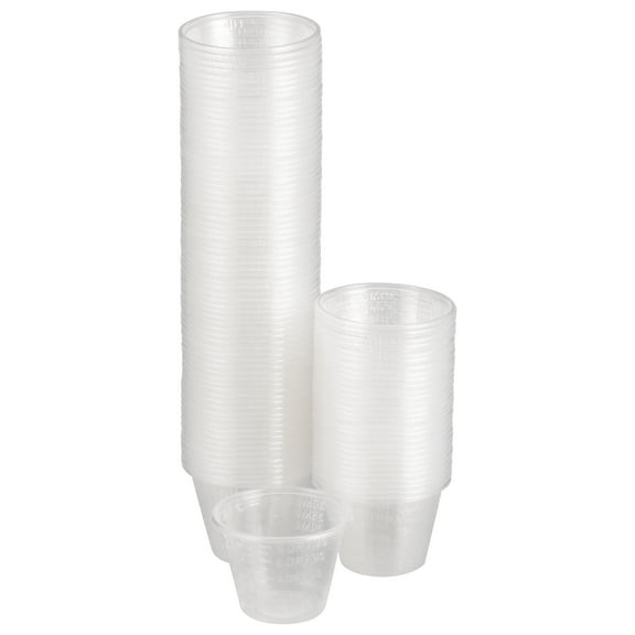 McKesson Medicine Cups - Disposable Plastic, Clear, Graduated Cup - 1 oz, 100 Count, 50 Packs, 5000 Total