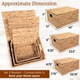 thumbnail image 4 of TREVIETDECOR Wicker Storage Baskets with Lids, Set of 3 Rectangular Water Hyacinth Woven Decorative Bins for Bathroom, Bedroom and Shelves, 4 of 8