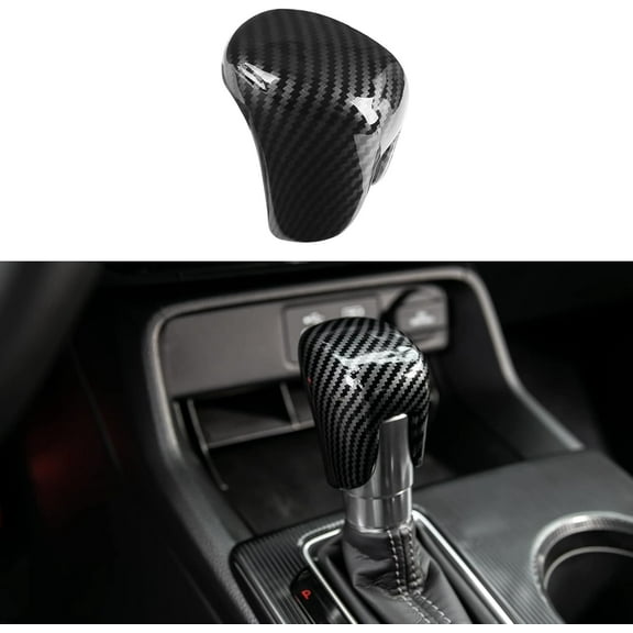 Compatible with Honda Civic 2022 2023 2024 2025 for CRV HRV 2023 2024 2025 for Accord 2018-2024 2025 Accessories Car Center Console Gear Shift Knob Cover Trim Cap -Black Carbon