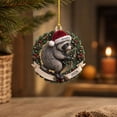 thumbnail image 2 of Christmas Raccoon Funny Hanging Decorations, Cottagecore Cute Raccoon Xmas Tree Pendants Lightweight Shatterproof Whimsical Animal Decor for Home Tree Window Indoor Party Decoration, 2 of 5