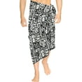 thumbnail image 2 of LA LEELA Men's Standard Beachwear Sarong Pareo Wrap One Size White-AA19 Summer Vacation Party, 2 of 4