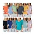 thumbnail image 6 of ToBeInStyle Women's Pack of 4 Randomly Assorted Mid Sleeve T-Shirts - 1X, 6 of 7