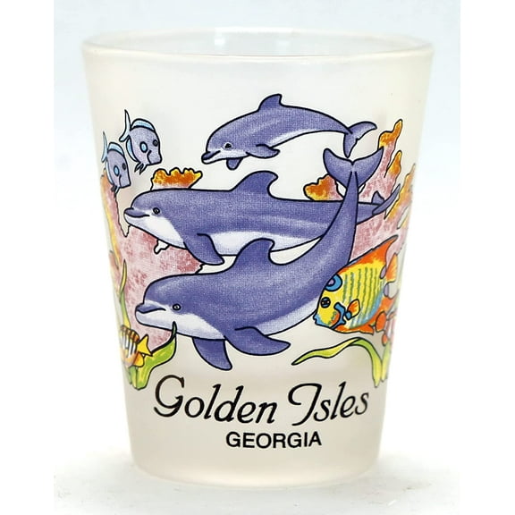 Golden Isles Georgia Jumping Dolphins Shot Glass