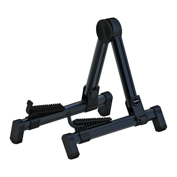 Soporte plegable para guitarra, soporte de música de aluminio, trípode con marco, soporte Universal profesional para guitarra, bajo, guitarra acústica Negro Sunnimix soporte de bajo