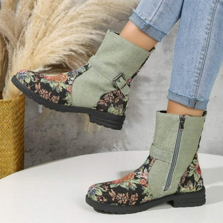 flowers-print-ankle-boots-women-retro-belt-buckle-chunky-heels-cowboy-boots-with-side-zipper-autumn-and-winter-round-toe-shoes