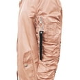 thumbnail image 6 of Ma Croix Mens Ruched Bomber Jacket Lightweight Waterproof Nylon Gathered Sleeve, 6 of 6