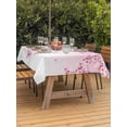 thumbnail image 4 of Rectangle Outdoor Tablecloth With Umbrella Hole And Zipper– Pink Cherry Blossom Waterproof Patio Table Cover for Party, Picnic, Backyard, 60"x120" , Watercolor Spring Flowers, 4 of 8