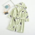 thumbnail image 2 of YTDSCS Toddlers Kids Fall Winter Bathrobe Girls Boys Flannel Robe Print Button Night-Robe Hooded Sleepwear for Unisex 2-8 Years Old, 2 of 6