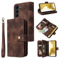 thumbnail image 1 of ELEHOLD for Samsung Galaxy S23 Plus Wallet Case, PU Leather 6 Card Slots Removable Adjustable Crossbody Necklace Lanyard Shoulder Strap Zipper Bag Anti-Falling Rugged Case for S23 Plus,Brown, 1 of 10