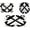 Bath Mat-31, variant on Bathroom Rug Set of 3,Banner with Gold Lines Decoration on The Black 3 Pieces Bath Mats Set for Bathroom,Non-Slip Washable Cover Floor Rug for Kitchen Bathroom Bedroom
