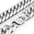 thumbnail image 3 of EOEMY Heavy Silver Cut Curb Cuban Link Chain 316L Stainless Steel Men'S Necklace Hot-36Inch Or 91Cm-19mm-Silver, 3 of 7