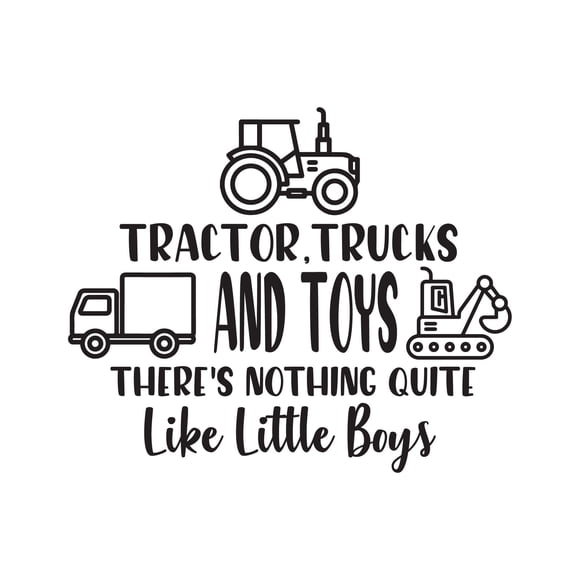 Tractor Truck & Toys Nothing Like Boys Little Boys Room Joyful Gift Ideas Wall Art Sticker Designs Vinyl Stickers For Home House Walls Rooms Windows Bedroom Decoration Size (20x20 inch)