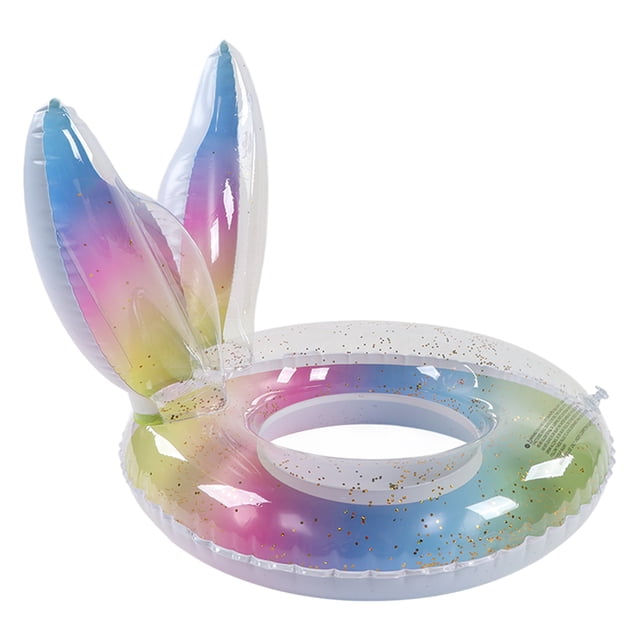 Flotador de piscina inflable, anillo de natació doble seguridad plegable lentejuelas plegables A Prueba de Fugas para Playas para Fiesta de Verano para Fiestas en la Piscina