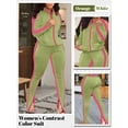 thumbnail image 4 of Women's 2 Piece Tracksuit Set Sexy Cold Shoulder Full Zip Jacket and Split Hem Jogger Pants Outfits S-2XL, 4 of 8