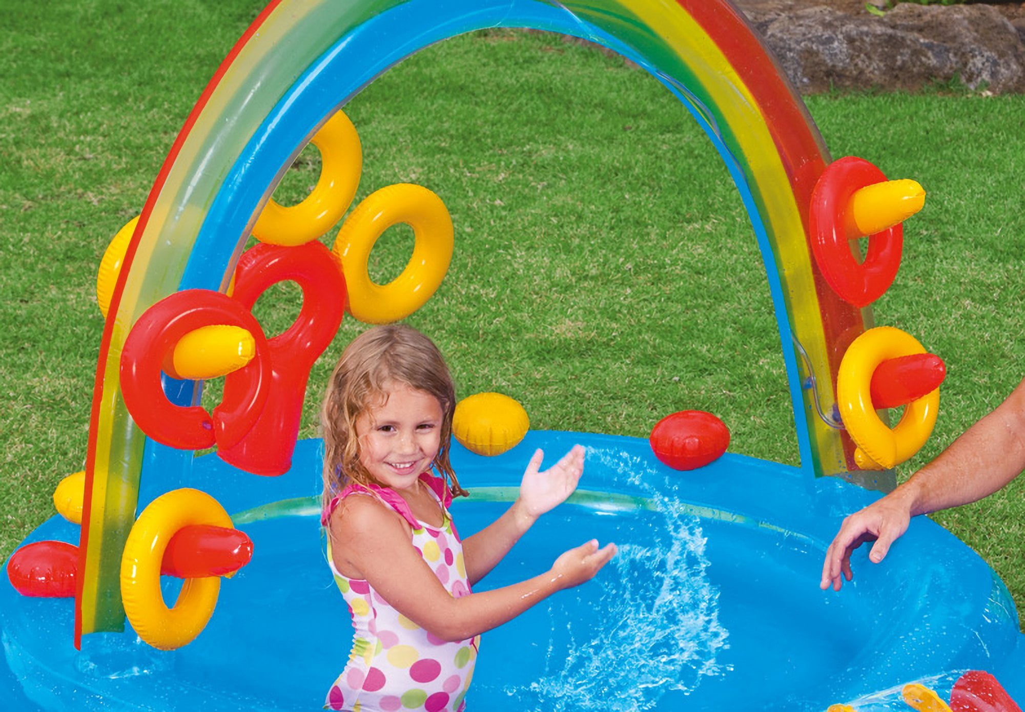 Intex Inflatable Rainbow Ring Play Center 117" X 76" X 53" Pool Ages 2+ 